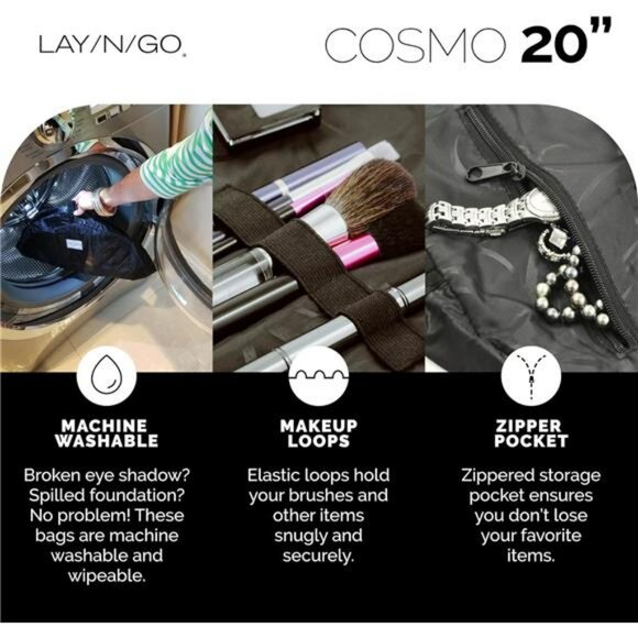 Leopard print makeup bag travel cosmetic bag toiletry organizer drawstring pouch - Picture 5 of 7